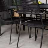 Jídelní stůl Break - 150*90 Black Alu / Black Aintwood +Křeslo Lindos - Black Alu / Black Rope_4