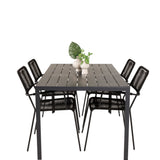Jídelní stůl Break - 150*90 Black Alu / Black Aintwood +Křeslo Lindos - Black Alu / Black Rope_4