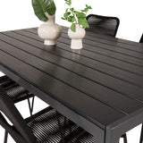 Jídelní stůl Break - 150*90 Black Alu / Black Aintwood +Křeslo Lindos - Black Alu / Black Rope_4