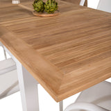 Jídelní stůl Panama 152/210*90 - Bílá Alu / Teak+Santorini křeslo (stohovatelné) - Bílá Alu / Bílá Textilene_6