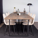 Padang Matbord - Svart / mörk Teak - 250*100*H76+Polar Jídelní židle - Černé nohy / Beige Velvet_6