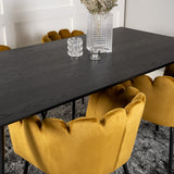 Dipp jídelní stůl - 180*90cm - Černá dýha / černé nohy s mosazným dippem +Limhamn - Židle - Gold Velvet_4