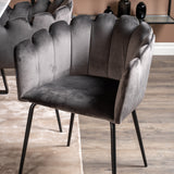 Estelle Matbord - Svart / Vit Marmor - 200*90*H76+Limhamn - Židle - Grey Velvet_4