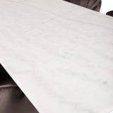 Estelle Matbord - Svart / Vit Marmor - 200*90*H76+Limhamn - Židle - Grey Velvet_4