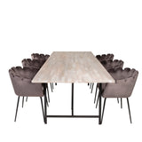 Jepara Matbord - Grå - 250*100*H76+Limhamn - Židle - Grey Velvet_6