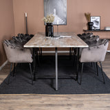 Jepara Matbord - Grå - 250*100*H76+Limhamn - Židle - Grey Velvet_6