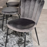 Marina Matbord - Svart / Grå Ek - 180*90*H75+Limhamn Light - Židle - Grey Velvet_6