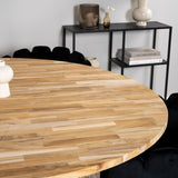 Kruhový stůl Cirebon - 140 cm - Teak / Black +Limhamn - Židle - Black Velvet_6
