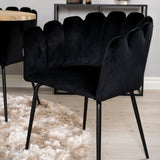 Kruhový stůl Cirebon - 140 cm - Teak / Black +Limhamn - Židle - Black Velvet_6