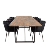 Padang Matbord - Svart / mörk Teak - 250*100*H76+Limhamn - Židle - Black Velvet_6