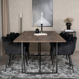 Padang Matbord - Svart / mörk Teak - 250*100*H76+Limhamn - Židle - Black Velvet_6