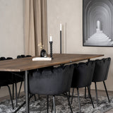 Padang Matbord - Svart / mörk Teak - 250*100*H76+Limhamn - Židle - Black Velvet_6
