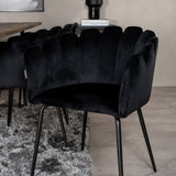 Padang Matbord - Svart / mörk Teak - 250*100*H76+Limhamn - Židle - Black Velvet_6