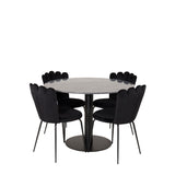 Estelle runt Matbord - Svart / Svart marmor - ø106*H75+Limhamn Light - Židle - Black Velvet_4