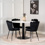 Razzia Jídelní stůl 106cm - White Terazzo / Black+Limhamn Light - Židle - Black Velvet_4