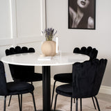 Razzia Jídelní stůl 106cm - White Terazzo / Black+Limhamn Light - Židle - Black Velvet_4