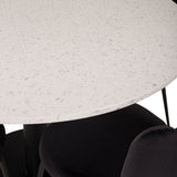 Razzia Jídelní stůl 106cm - White Terazzo / Black+Limhamn Light - Židle - Black Velvet_4