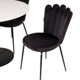 Razzia Jídelní stůl 106cm - White Terazzo / Black+Limhamn Light - Židle - Black Velvet_4
