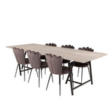 Jepara Matbord - Grå - 250*100*H76+Limhamn Light - Židle - Grey Velvet_6
