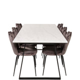 Estelle Matbord - Svart / Vit Marmor - 200*90*H76+Limhamn Light - Židle - Grey Velvet_6