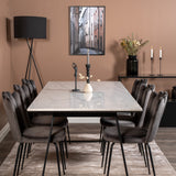 Estelle Matbord - Svart / Vit Marmor - 200*90*H76+Limhamn Light - Židle - Grey Velvet_6