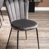 Estelle Matbord - Svart / Vit Marmor - 200*90*H76+Limhamn Light - Židle - Grey Velvet_6