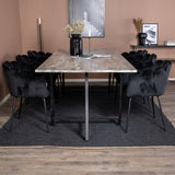 Jepara Matbord - Grå - 250*100*H76+Limhamn - Židle - Black Velvet_6