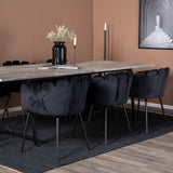 Jepara Matbord - Grå - 250*100*H76+Limhamn - Židle - Black Velvet_6