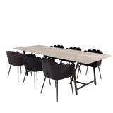 Jepara Matbord - Grå - 250*100*H76+Limhamn - Židle - Black Velvet_6