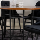 Copenhagen - Jídelní stůl kulatý - Hnědá / Černá+Velvet Deluxe Jídelní židle - Černé nohy / Black velvet_6