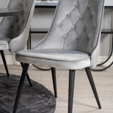 Copenhagen - Jídelní stůl kulatý - Černá / Black+Velvet Deluxe Jídelní židle - Černé nohy / Světle šedá velvet_6