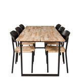 Cirebon Jídelní stůl 200*90cm - Teak / Black +Polly Jídelní židle - Black / Nature _6