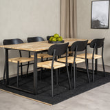 Cirebon Jídelní stůl 200*90cm - Teak / Black +Polly Jídelní židle - Black / Nature _6
