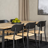 Cirebon Jídelní stůl 200*90cm - Teak / Black +Polly Jídelní židle - Black / Nature _6
