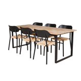 Cirebon Jídelní stůl 200*90cm - Teak / Black +Polly Jídelní židle - Black / Nature _6