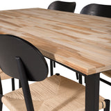 Cirebon Jídelní stůl 200*90cm - Teak / Black +Polly Jídelní židle - Black / Nature _6