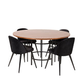 Copenhagen - Jídelní stůl kulatý - Hnědá / Černá+Velvet Matstol - Svart / Svart S