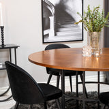 Copenhagen - Jídelní stůl kulatý - Hnědá / Černá+Velvet Matstol - Svart / Svart S
