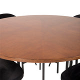 Copenhagen - Jídelní stůl kulatý - Hnědá / Černá+Velvet Matstol - Svart / Svart S