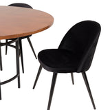 Copenhagen - Jídelní stůl kulatý - Hnědá / Černá+Velvet Matstol - Svart / Svart S