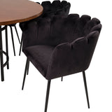 Copenhagen - Jídelní stůl kulatý - Hnědá / Černá+Limhamn - Židle - Black Velvet_6