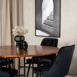 Copenhagen - Jídelní stůl kulatý - Hnědá / Black+Velvet Deluxe Jídelní židle - Černé nohy / Black velvet_4