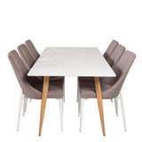 Polar Matbord - Ek-Look / Vit- 180*90*H75 +Leone 2.0 Polar Grey - Bílé nohy _6