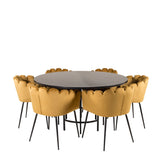 Copenhagen - Jídelní stůl kulatý - Black / Black+Limhamn - Židle - Gold Velvet_6