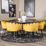 Copenhagen - Jídelní stůl kulatý - Black / Black+Limhamn - Židle - Gold Velvet_6