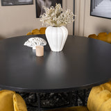 Copenhagen - Jídelní stůl kulatý - Black / Black+Limhamn - Židle - Gold Velvet_6