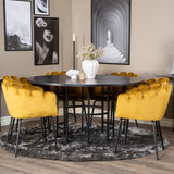Copenhagen - Jídelní stůl kulatý - Black / Black+Limhamn - Židle - Gold Velvet_6