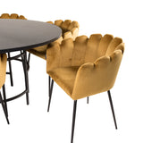 Copenhagen - Jídelní stůl kulatý - Black / Black+Limhamn - Židle - Gold Velvet_6