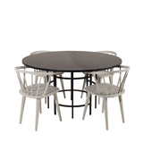 Copenhagen - Jídelní stůl kulatý - Černá / Černá + Bobby Windsor Jídelní židle - Grey_4