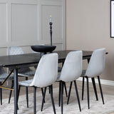 Zlatý rozkládací stůl - 180/220*85*H76 Černá dýha - Černé nohy - Mosazné detaily+Jídelní židle Polar Diamond - Černé nohy - Šedá Velvet_6